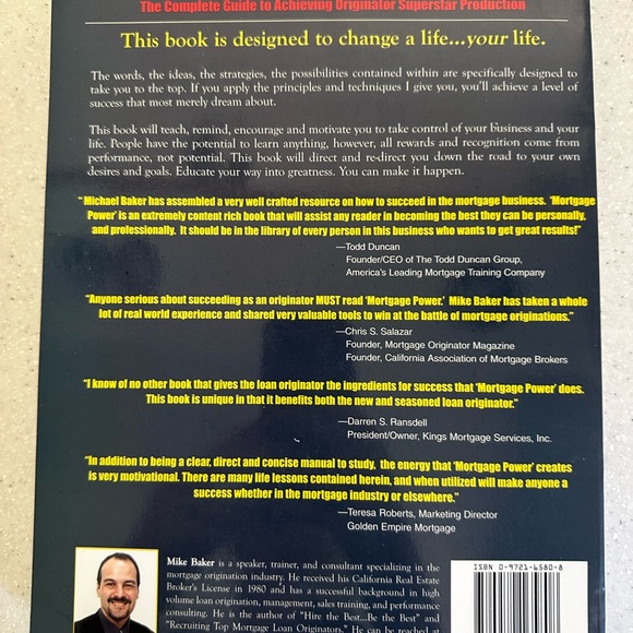 MORTGAGE POWER The Complete Guide to Achieving Originator..Text Book M. Baker - Picture 9 of 16